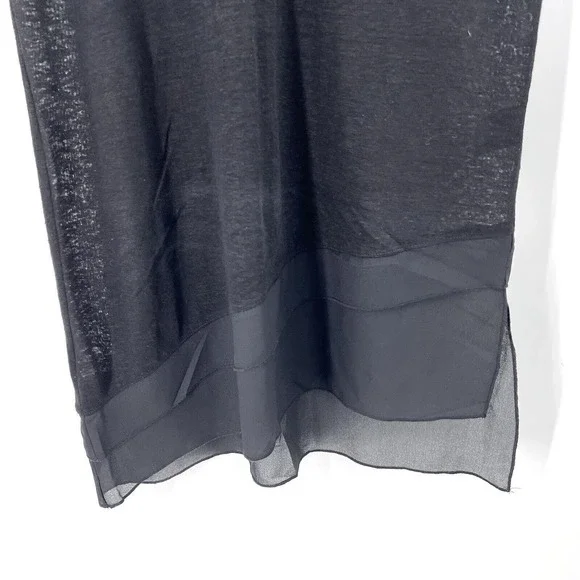 Anthropologie Deletta Black Linen Cap Sleeve Long Tunic Top - Picture 3 of 6